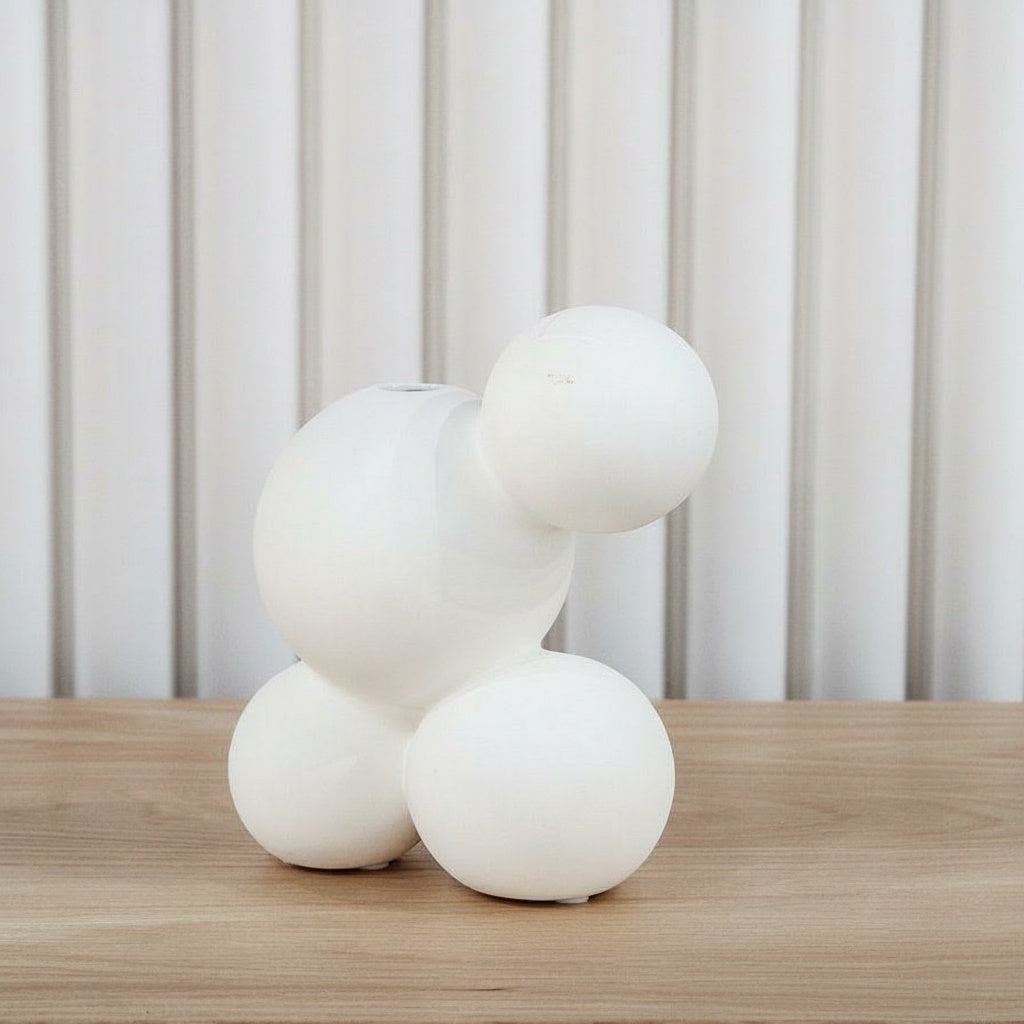 Matte Ceramic Spherical Cluster Vase Angled View