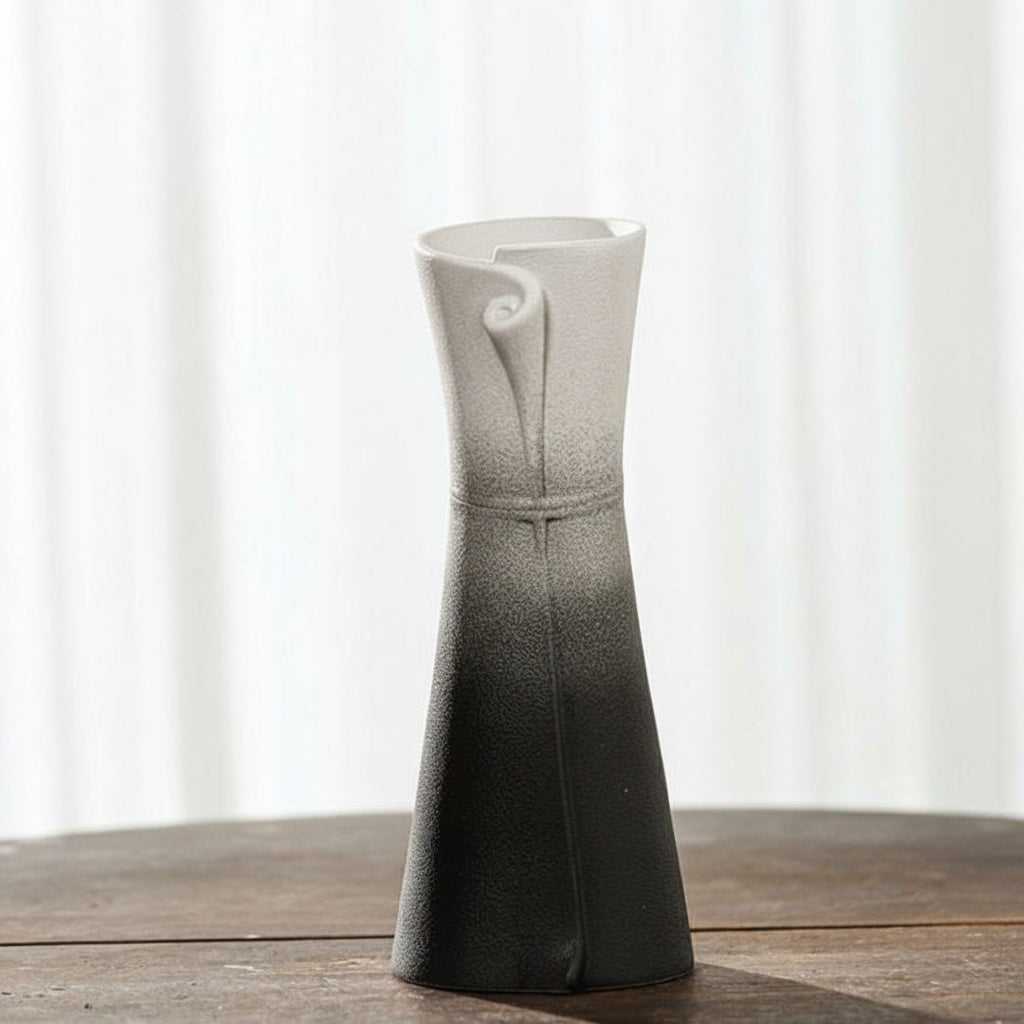 Matte Ceramic Gradient Folded Vase