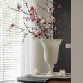 Matte Ivory Pedestal Urn Vase