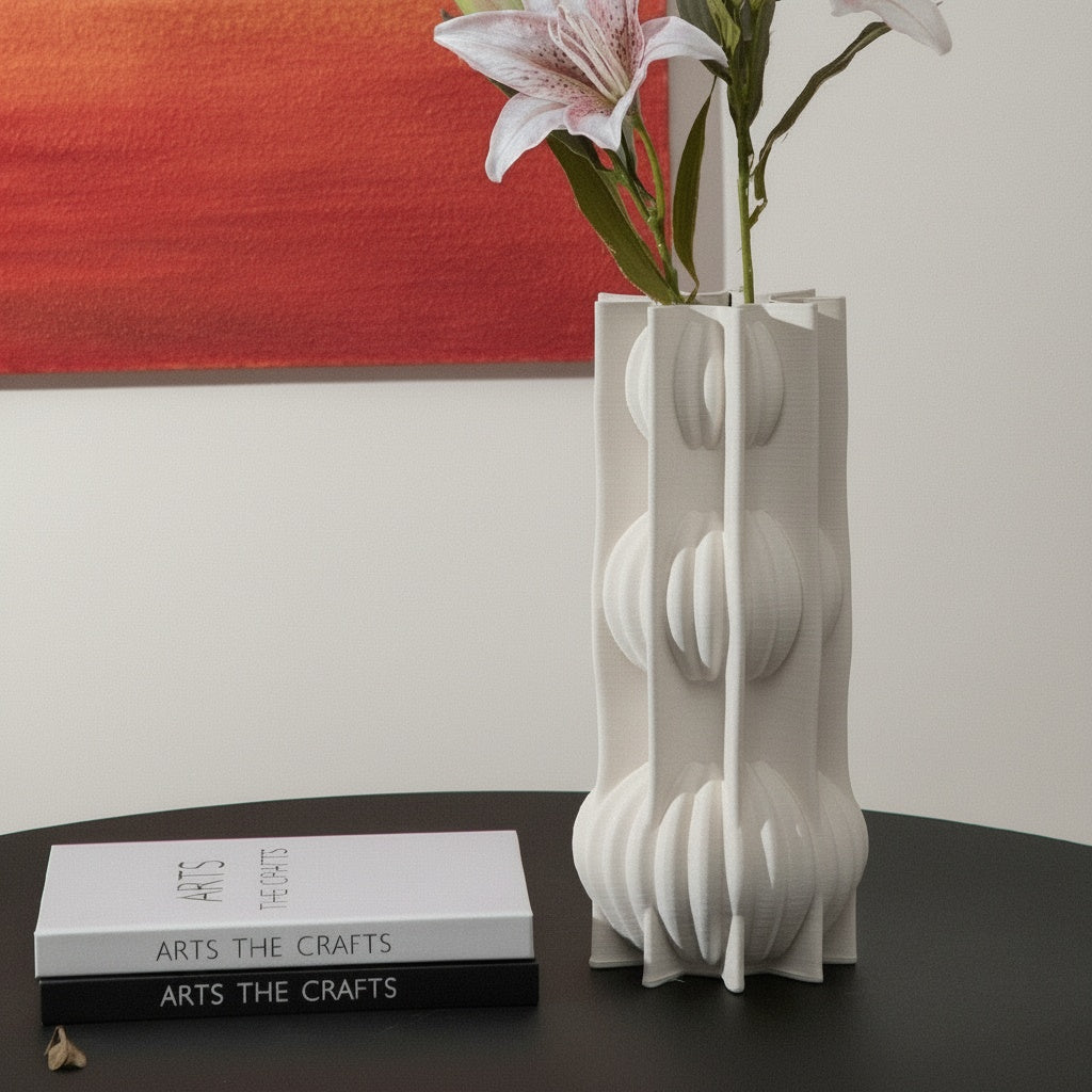 Matte White Architectural Column Vase
