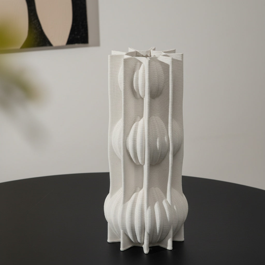 Matte White Architectural Column Vase