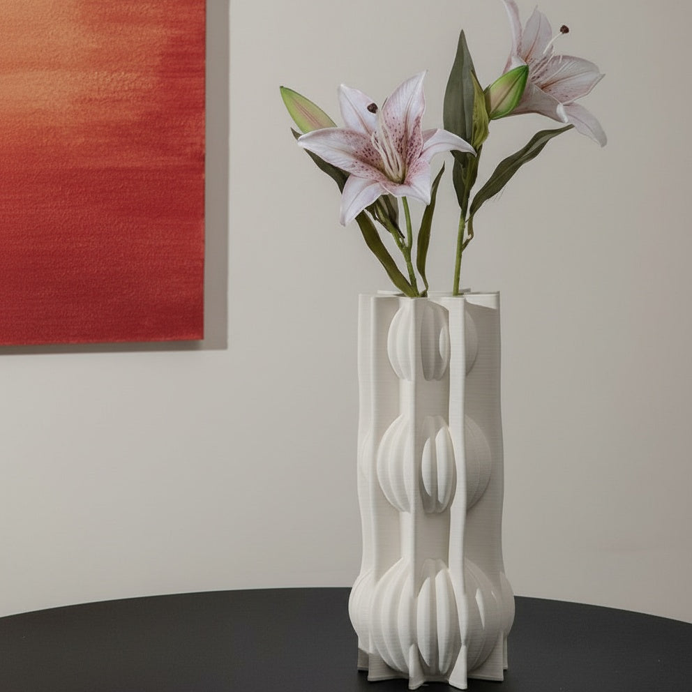 Matte White Architectural Column Vase