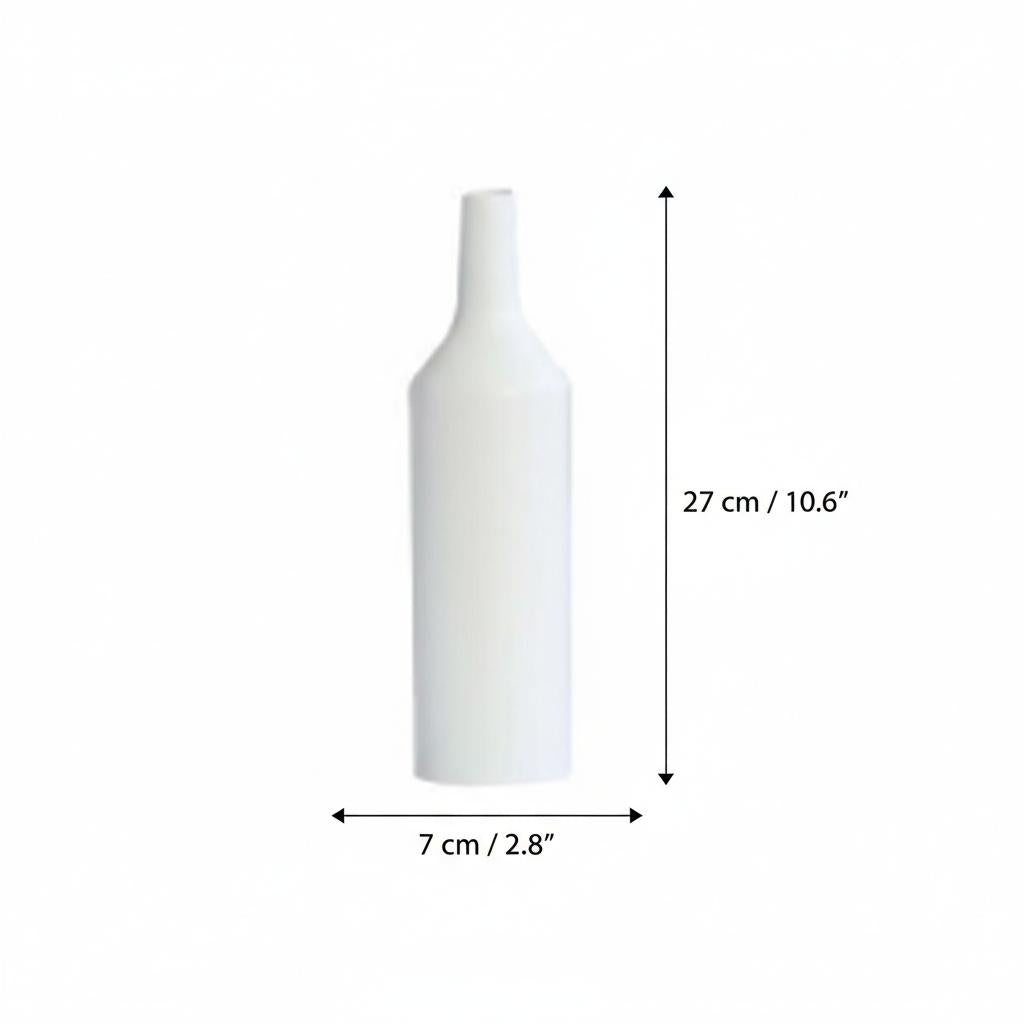 Large white ceramic vase dimensions diagram