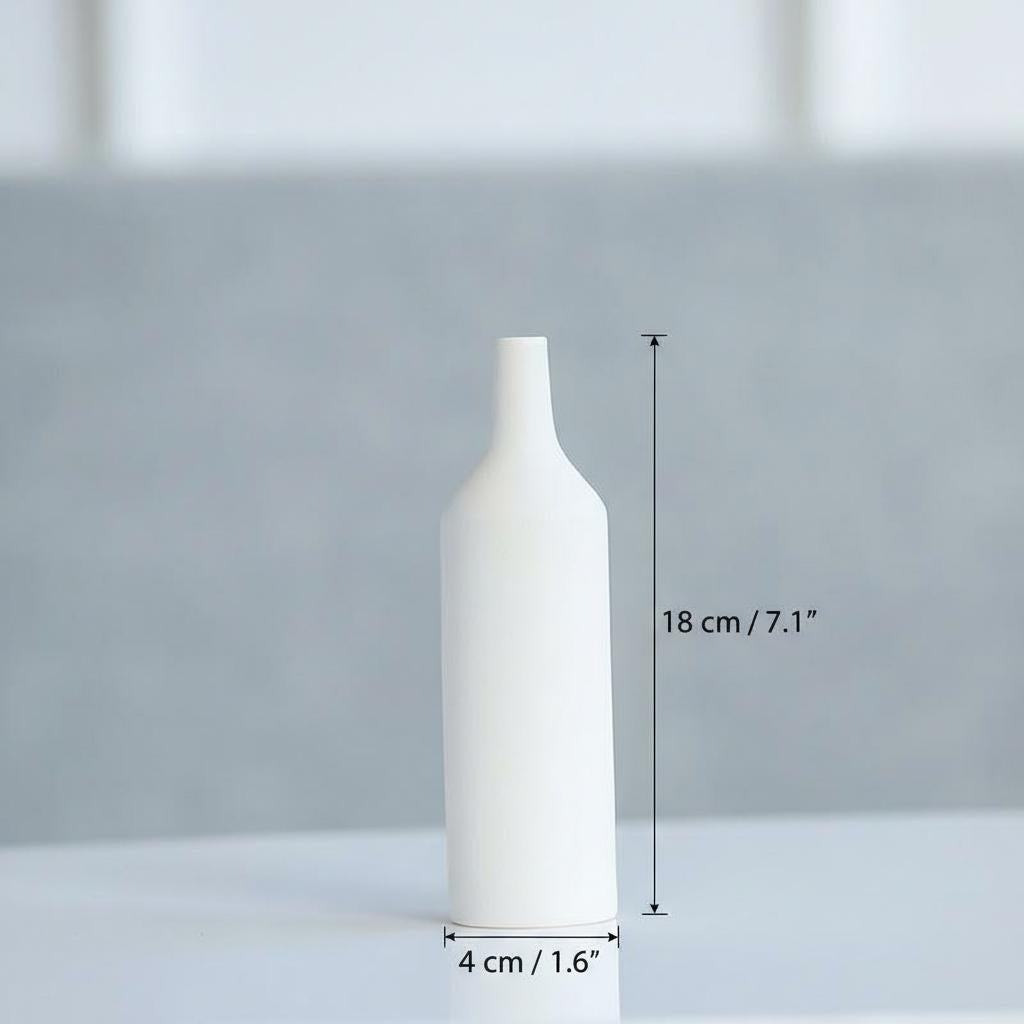 Small white ceramic vase dimensions diagram