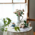 Matte White Ceramic Bulbous Pitcher Vase
