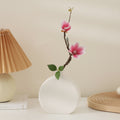 Matte White Ceramic Circular Vase Styled