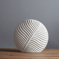 Matte White Ceramic Round Leaf Decorative Vase