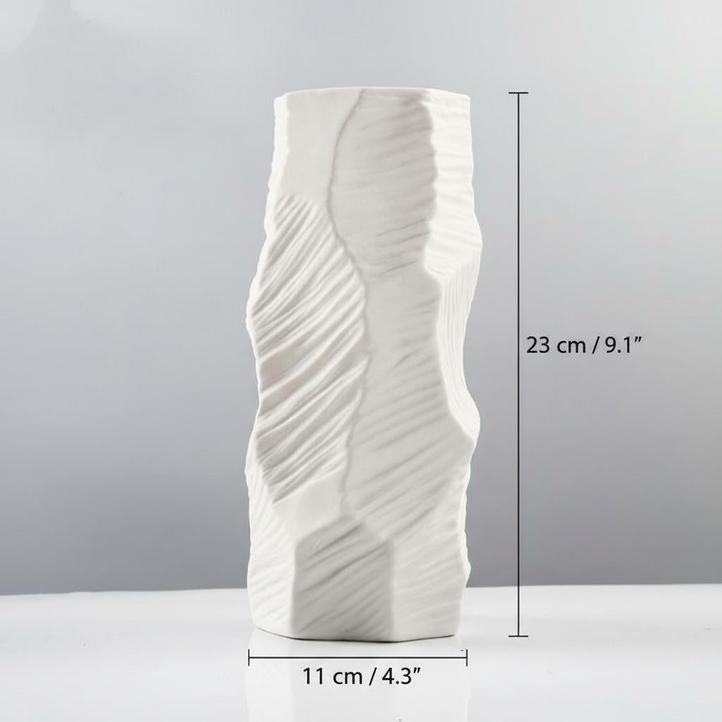 Dimensions of geometric stone style vase
