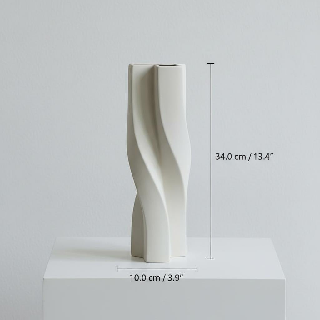 Large white ceramic vase dimensions 34cm height
