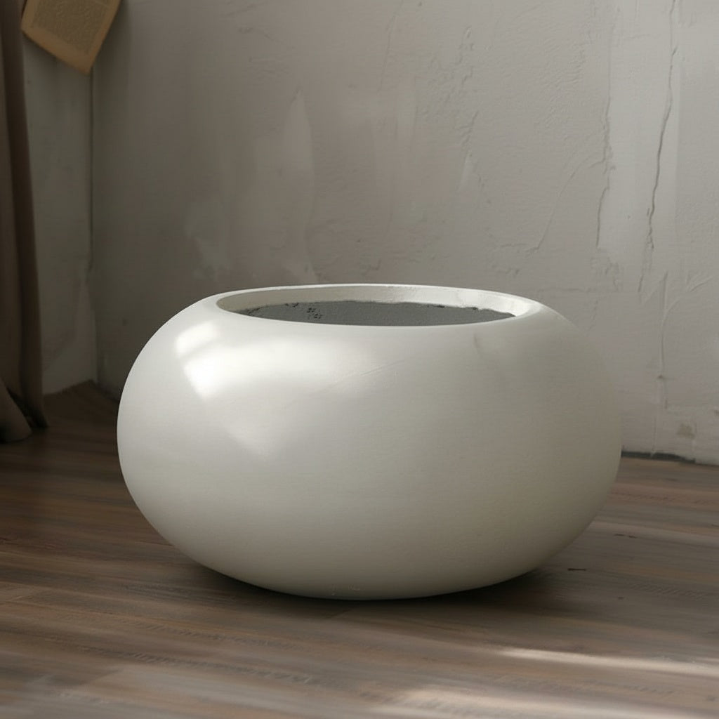 Matte White Spherical Planter