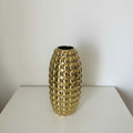 Metallic Gold Textured Oval Vase