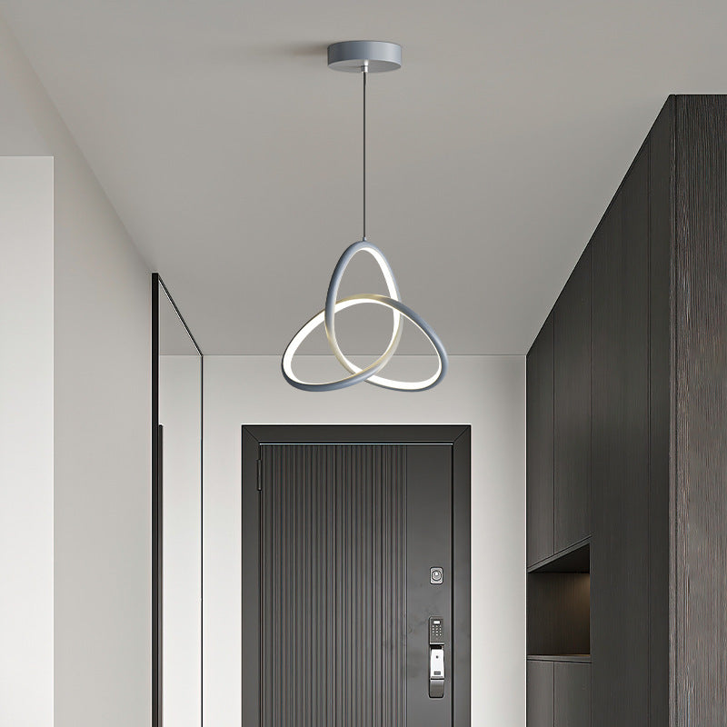 White finish triquetra shape LED hanging light