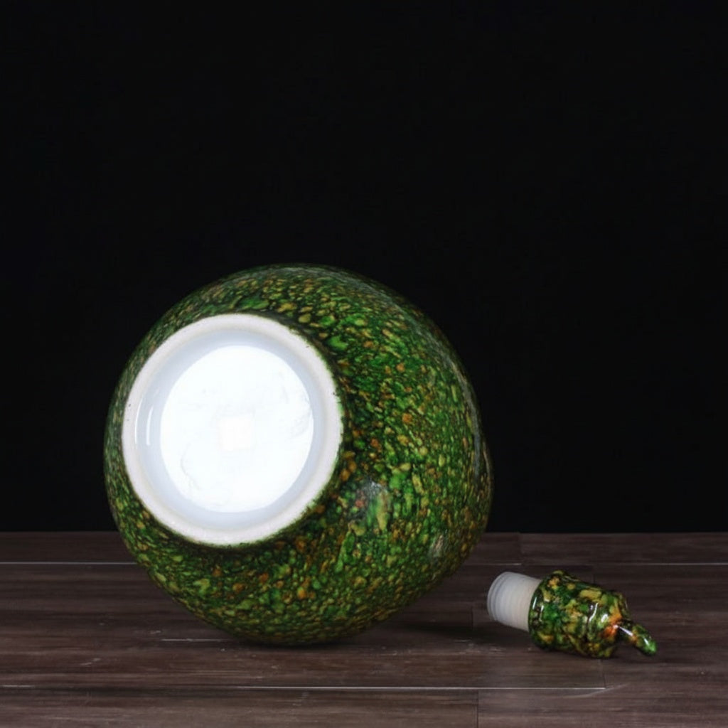 Mottled Green Ceramic Double Gourd Decanter