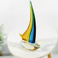 Multicolor Glass Sailboat Sculpture