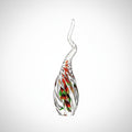 Large multicolor glass abstract sculpture isolated