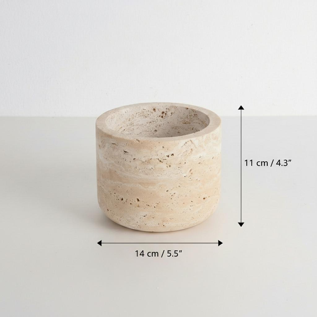 Medium stone vase dimensions 11cm height