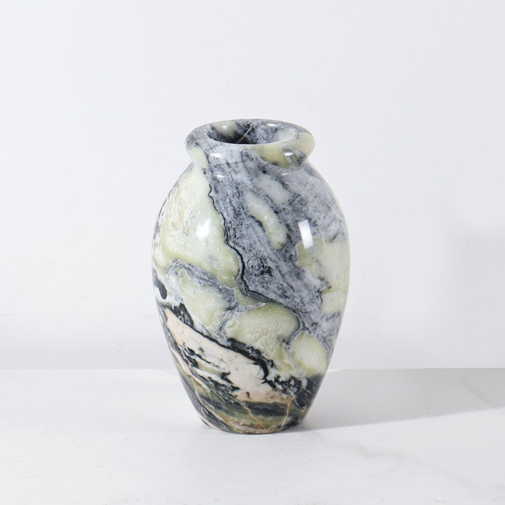 Natural Green Marble Ovoid Vase