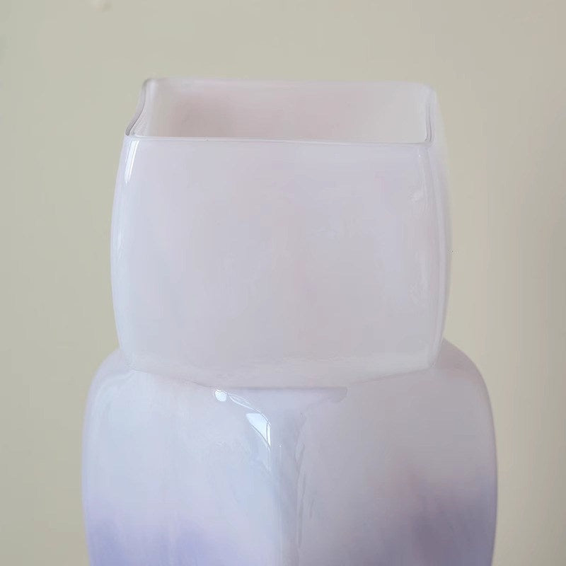 Close up of white to purple gradient glass texture