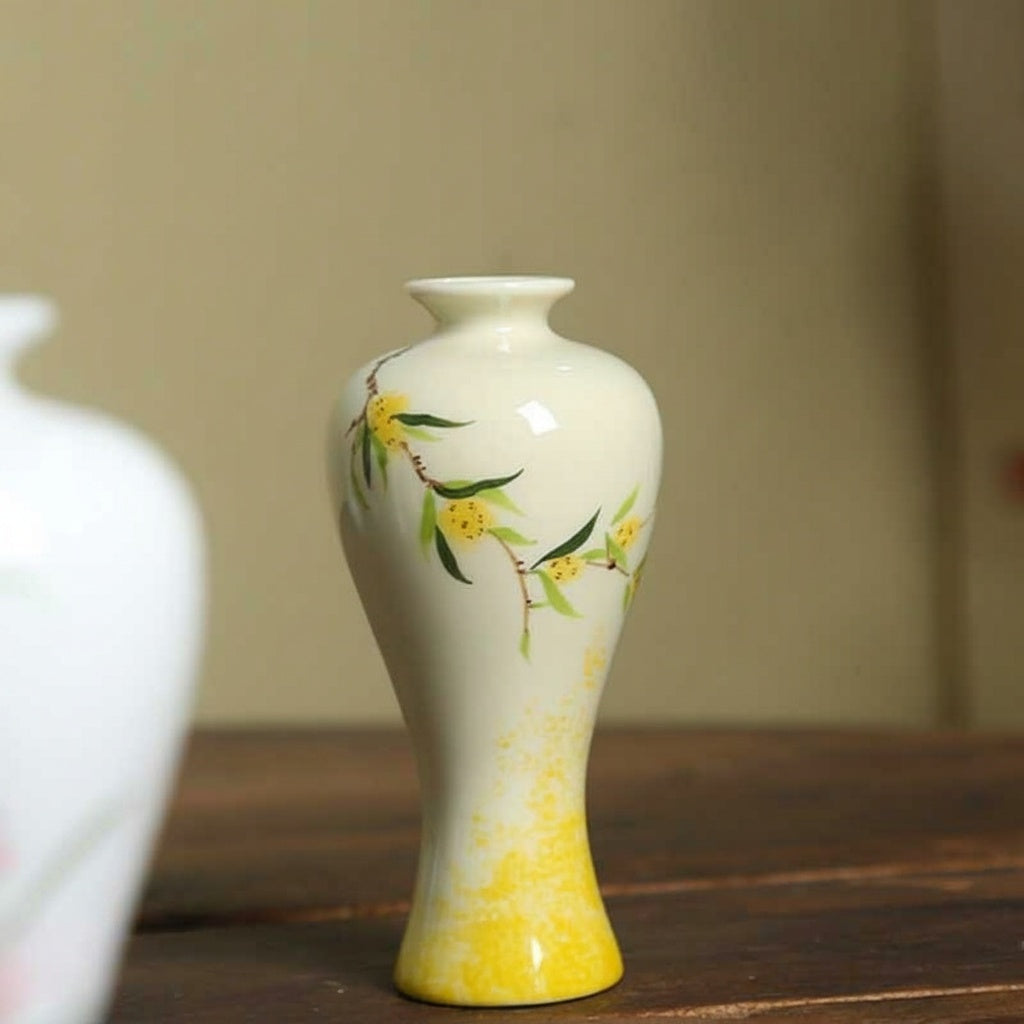 Painted Ceramic Floral Vase