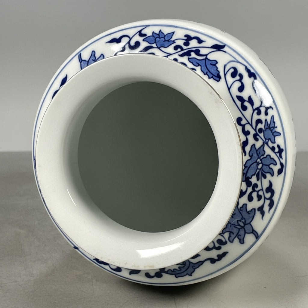 Painted Porcelain Cylindrical Vase