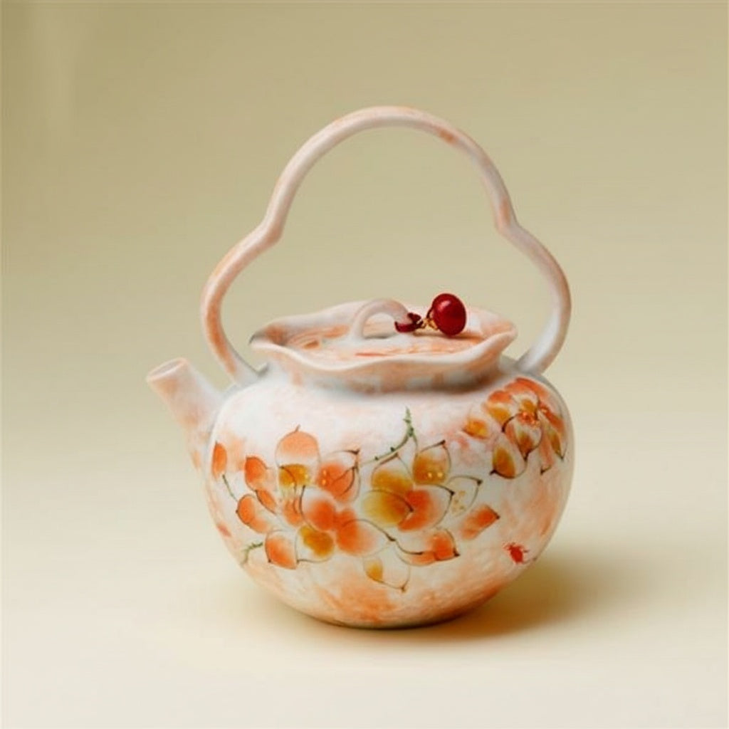 Painted Porcelain Floral Teapot