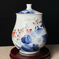 Painted Porcelain Lidded Jar