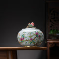 Painted Porcelain Round Lidded Jar