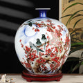 Painted Porcelain Spherical Vase Front View