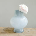 Pale Blue Glass Pedestal Vase