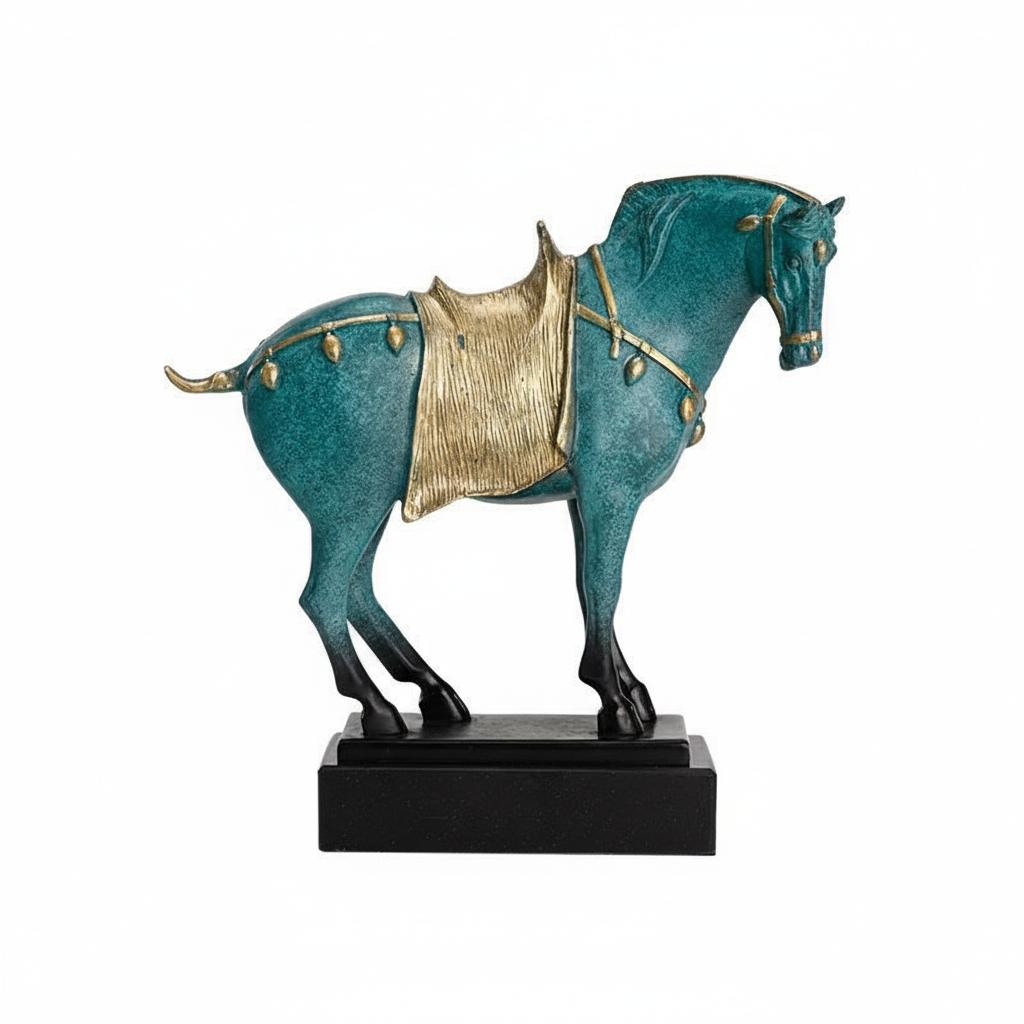 Dimension diagram of medium horse sculpture 15cm height