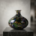 Patterned Art Glass Bulbous Vase