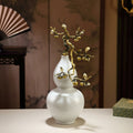 Patterned Ceramic And Brass Gourd Sculpture