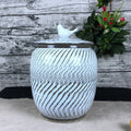 Patterned Ceramic Lidded Decorative Jar