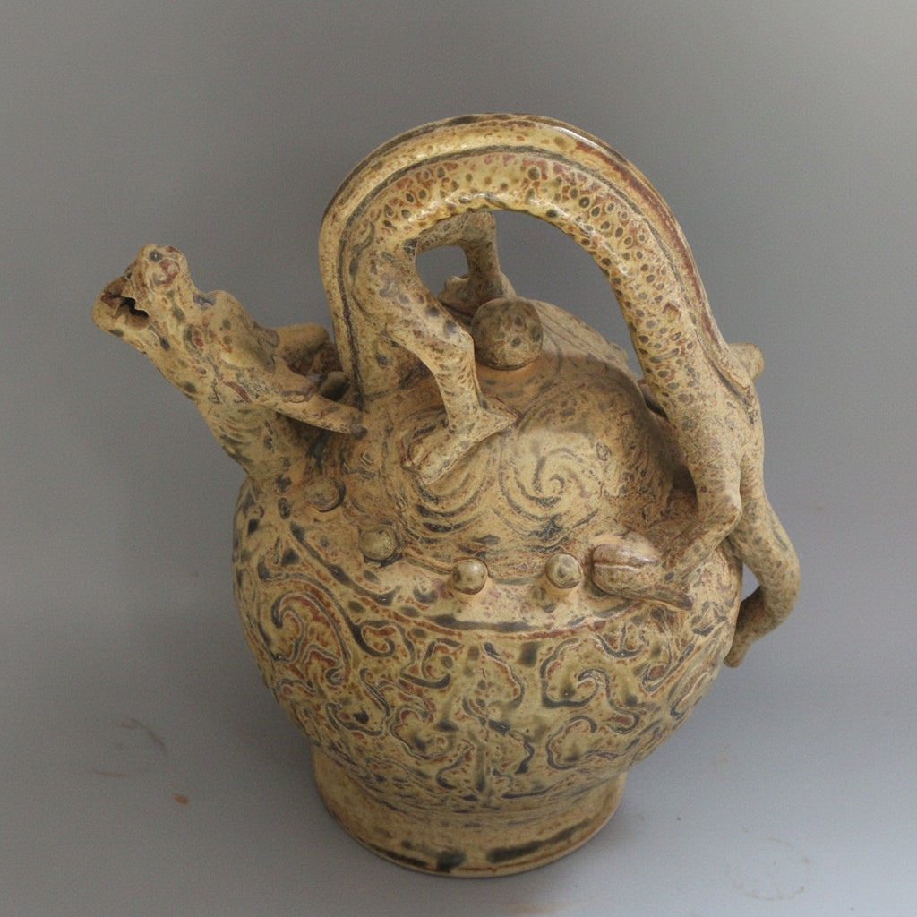 Patterned Ceramic Sculptural Teapot