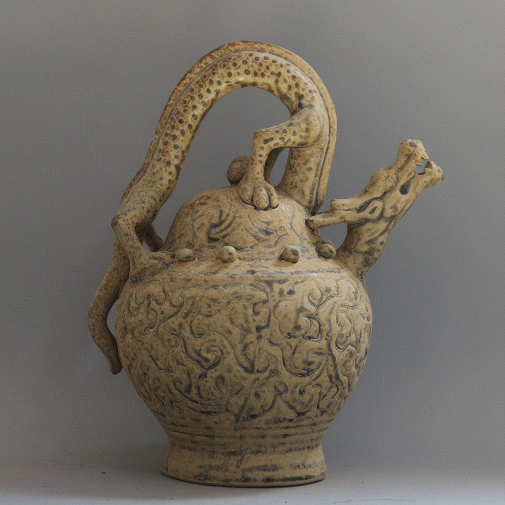 Patterned Ceramic Sculptural Teapot