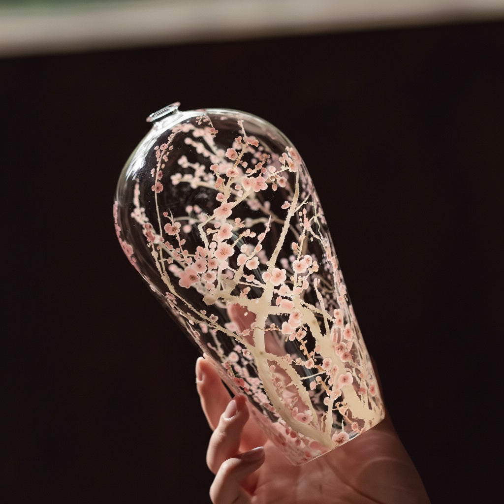 Patterned Glass Teardrop Vase