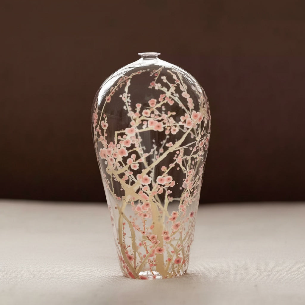 Patterned Glass Teardrop Vase