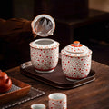 Patterned Porcelain Cylindrical Tea Canister