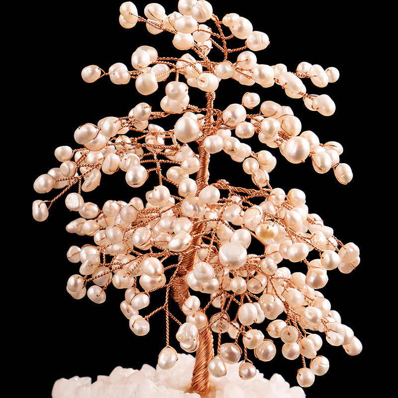 Large pearl wire tree sculpture front view