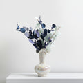 Large pearlescent ceramic vase with ruffled rim styling