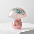 Pink And Teal Glass Mushroom Sculpture