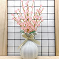 Pink Beaded & Ceramic Fluted Botanical Arrangement