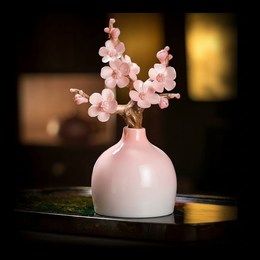 Pink Ceramic Bulbous Decorative Vase