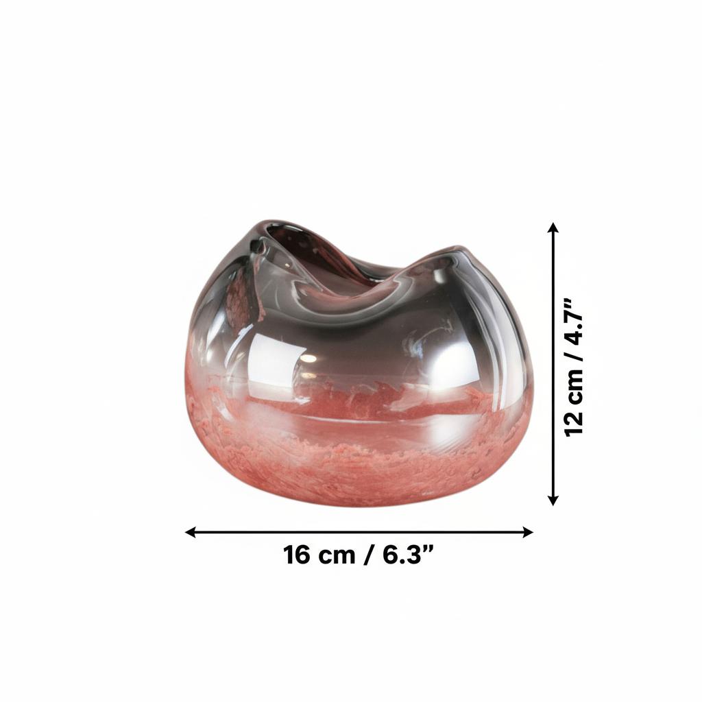 Dimensions of medium gradient glass vase 16cm width