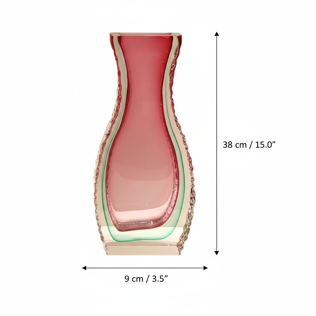 Dimensions diagram of the large crystal vase