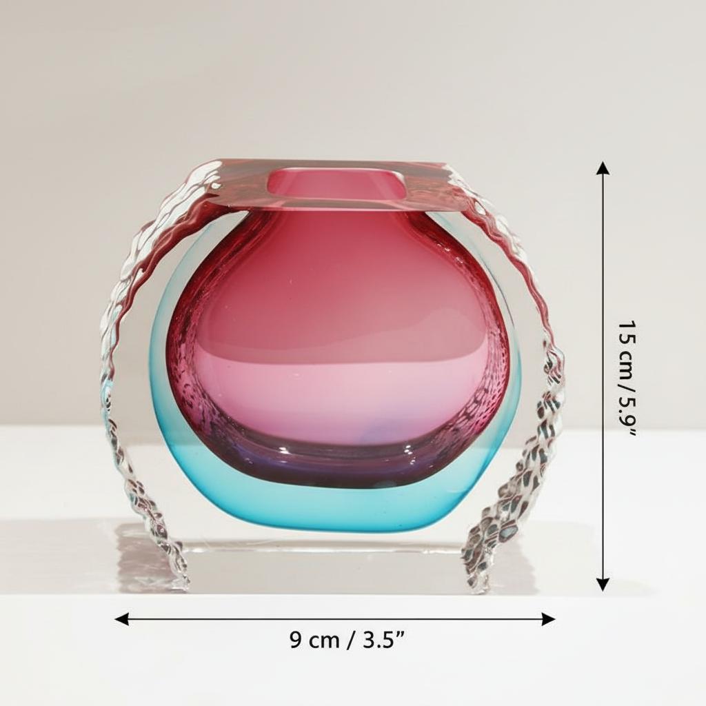 Dimensions diagram of the medium crystal vase