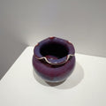Plum Glazed Ceramic Scalloped Decorative Bowl