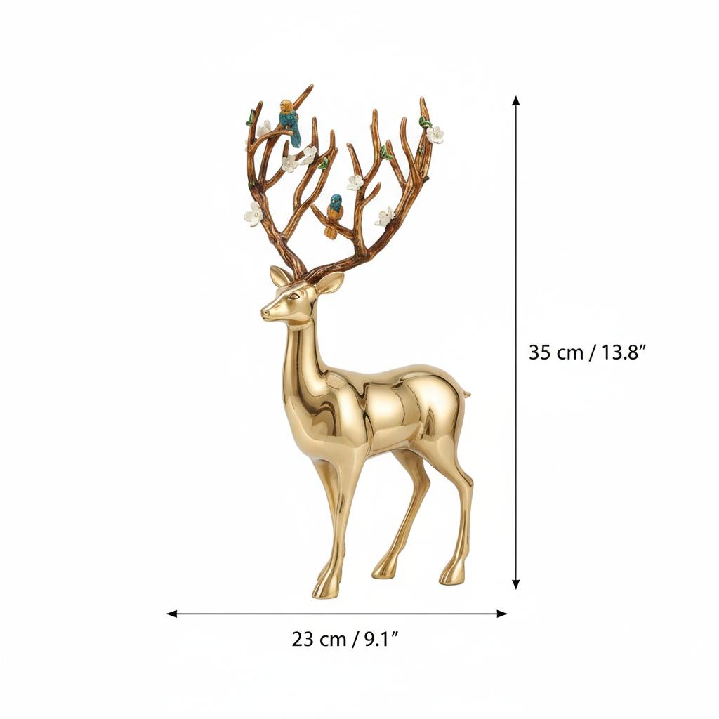 Dimensions of large standing deer sculpture