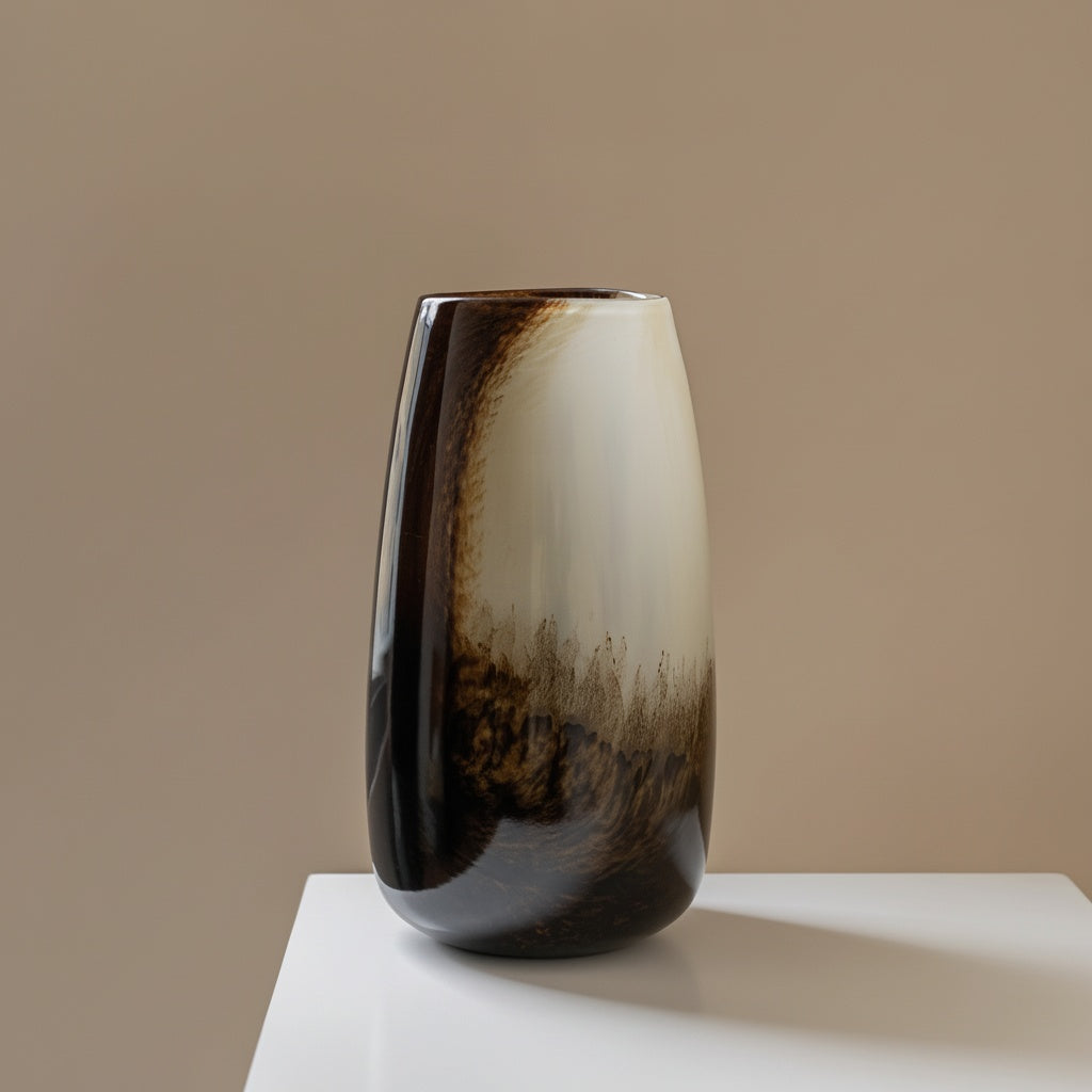 Polished Glass Tapered Vase
