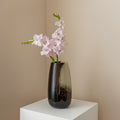 Polished Glass Tapered Vase With Flowers
